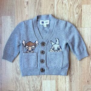 Baby Gap Disney Bambi Cardigan Sweater Size 3-6 Months